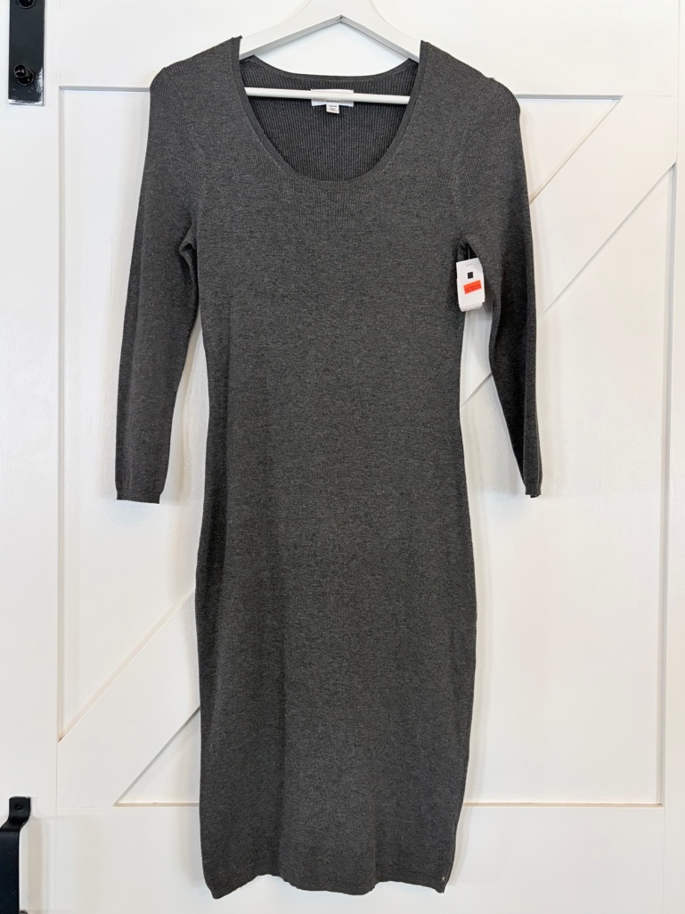Hudson North Charcoal Gray Midi Knit Dress